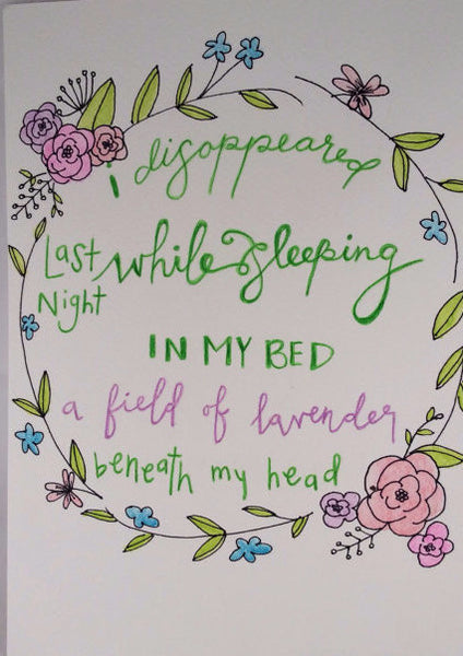 Inspirational Quote "I Disappeared", Hand Painted by Casai Prints