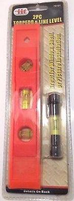 Illinois Industrial Tool 2PC Torpedo and Line Level, Orange