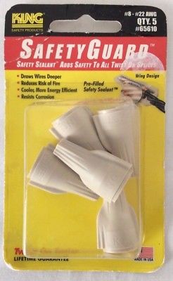 King Safety Products Safety Guard, #8 - #22 AWG, Set of 5 Tan Connectors