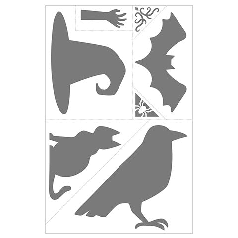 Large 11x17 Adhesive Stencils in Halloween Designs, 6 pack - 889092933942