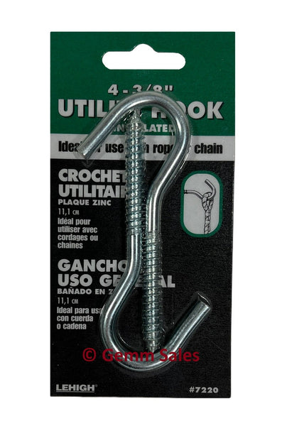 Lehigh Utility Hook 4-3/8" Zinc Plated (2 Pack)