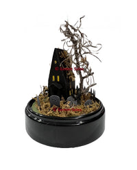 Miniature Halloween Scene Spooky Graveyard - 5" Cloche