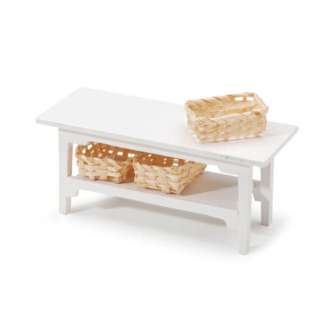 Miniature - White Side Table - 4.5 x 2.x 1.75 inches - 1 set
