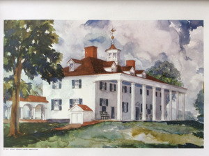 Vintage Mount Vernon, The Home of General Washington, Painting 1937