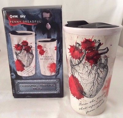 Penny Dreadful Ceramic Travel Mug 2017, Travel Mug - Heart, Horror Collectible