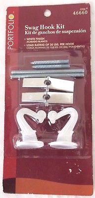 Portfolio Swag Hook Kit, No. 46660, White Finish, Set of 2