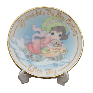 Precious Moments Sliding Into The New Century Plate 1999