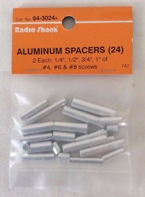 RadioShack Aluminum Spacers, Round, No. 64-3024A, Set of 24