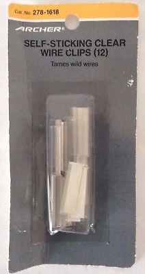 RadioShack Self-Sticking Clear Wire Clips, No. 278-1618, Set of 12
