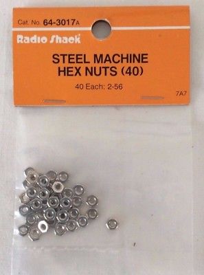 RadioShack Steel Machine Hex Nuts, No. 64-3017A, Set of 40