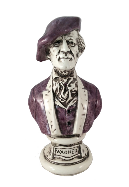 Richard Wagner Ceramic Bust Sculpture Figure, Piano Display