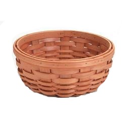 Country Basket Round - Brown Wood