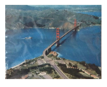 San Francisco Golden Gate Bridge Aerial View Print circa 1970's