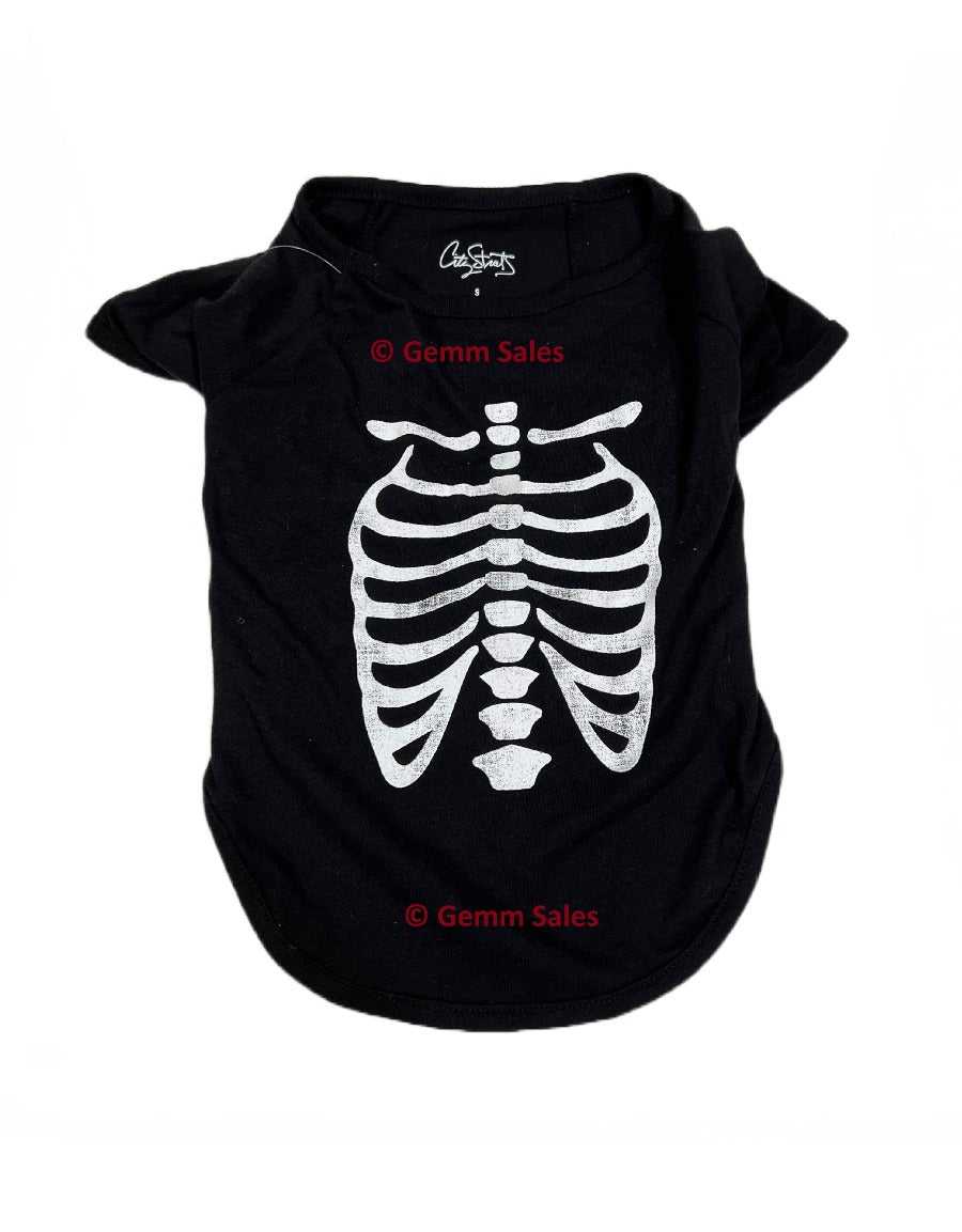 Skeleton Dog Shirt - Black Small