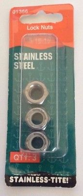 Stainless-Tite Lock Nuts, No. 01366, Set Of 3 Stainless Steel Nuts