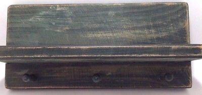 Terry's Village Wood Block Calendar With Shelf, Distressed Green
