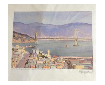 The Bay Bridge Watercolor by Floyd Hildebrand