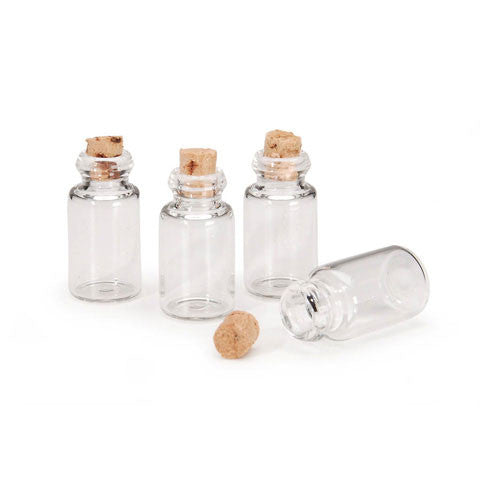 Timeless Minis - Spice Bottles with Cork Plugs - .4375 x 1 inch - 4 pieces