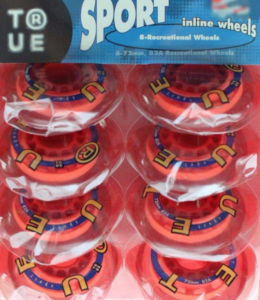 True Sport 8 Recreational Inline Wheels 72MM=2 4/5" 82A