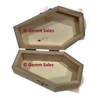 Mini Coffin Bat Hinged Unfinished Wood