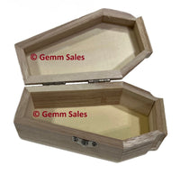 Mini Coffin Dracula Hinged Unfinished Wood