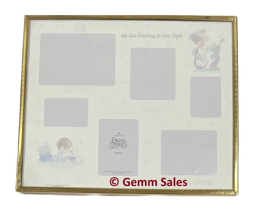 Precious Moments Vintage Hallmark Collage Picture Frame (1992) Brass