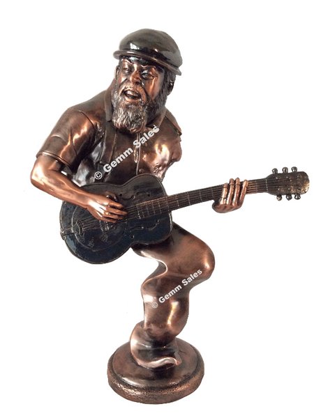 Waterfront Park, Portland Oregon Blues Festival Bronze Figurine, Guitar Player