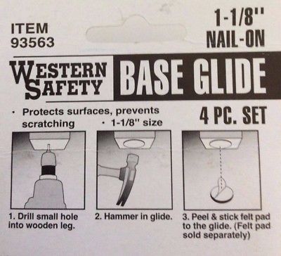 Western Safety Base Glide, Set of 4, White