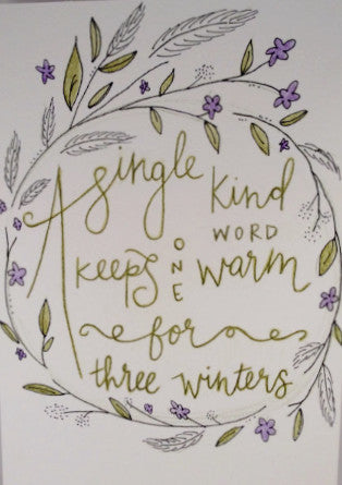 Inspirational Quote "A Single Kind Word", Hand Painted by Casai Prints
