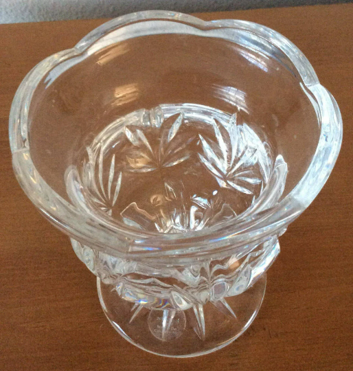 Royal Limited Crystal Tulip Scalloped Edge Candle Holder  - Vintage 1990's