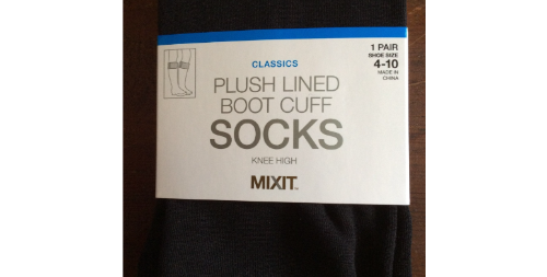 Fleece Lined Boot Cuff Socks - Knee High