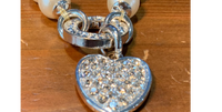 Nataliya V. Collister Faux Pear Bracelet with Rhinestones Heart Charm