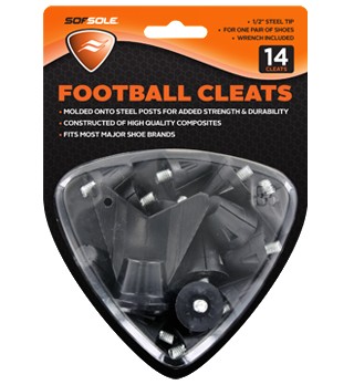 Sof Sole Football Cleats - 1/2" Black - 14 Cleats Pack
