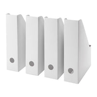 FLUNS Magazine File White - Pack of 4