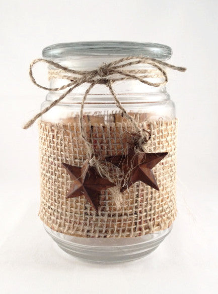 Country Style Jar with Rusted Primitive Star