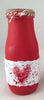 Valentine's Day Glass Bottle Vase with Lace & Twine, Hearts Painted
