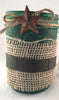 Mason Jar Flower Vase, Wide Mouth Mason Jar, Rustic Decor, Country Jar Vase, Primitive Metal Star