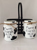 Country Jars with Metal Basket, Rustic Decor, Primitive Decor