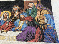 The Last Supper in Cross Stitch, Handmade Cross Stitch Finished Piece