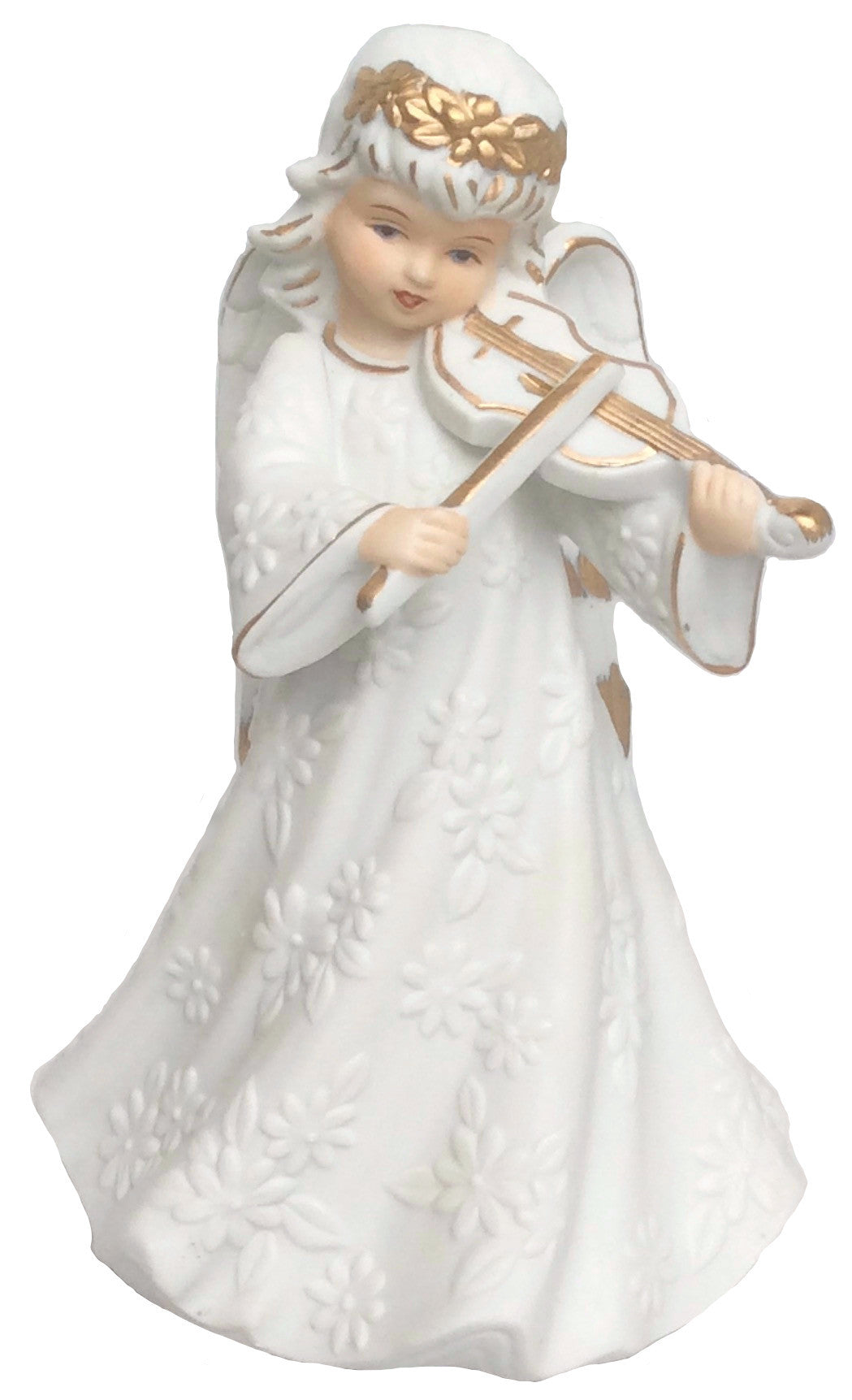 Porcelain Violin Angel Music Box