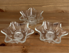 Vintage Clear Glass Star Shaped Candle Holders Set of 3