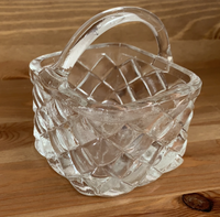 Vintage Small Glass Square Basket