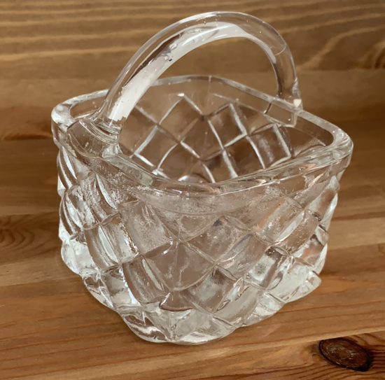 Vintage Small Glass Square Basket