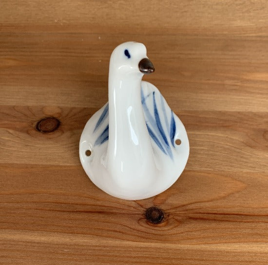 Vintage Porcelain Takahashi San Francisco Wall Hanger Swan