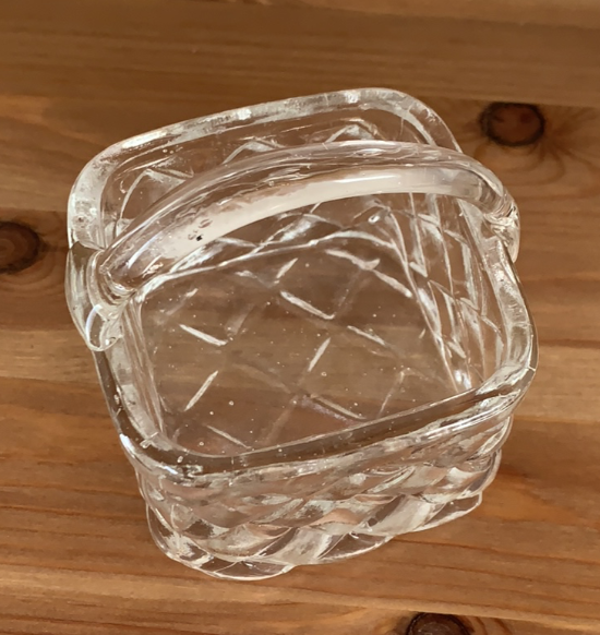 Vintage Small Glass Square Basket
