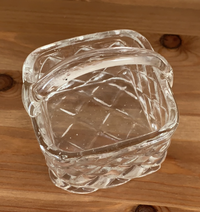 Vintage Small Glass Square Basket