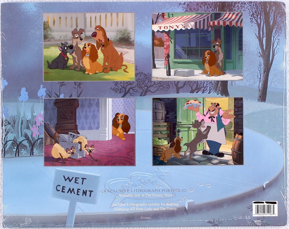 Walt Disney's Lady And The Tramp Exclusive 3 Lithograph Portfolio Art