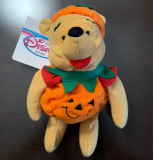 The Disney Store Mini Bean Bag Pumpkin Pooh 8"